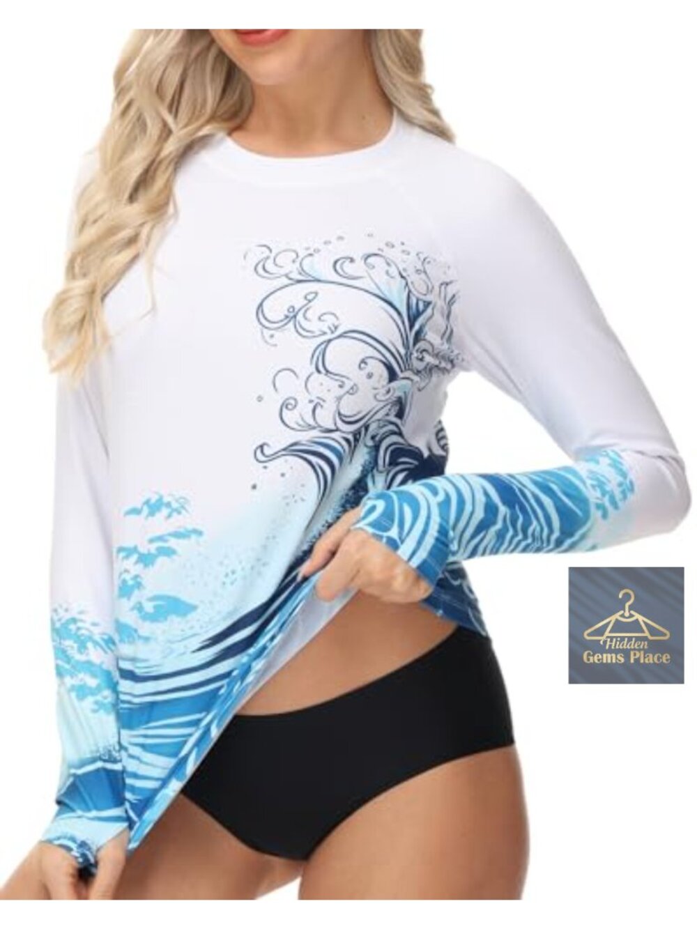 Women's Rash Guard UPF 50+ Long Sleeve Quick Dry Swim Shirt Thumbholes